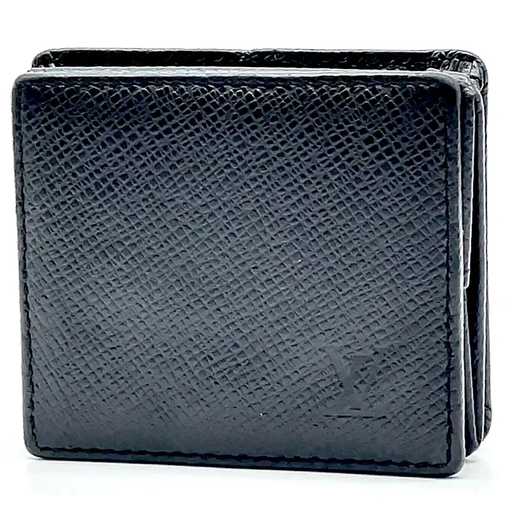 LOUIS VUITTON Black Taiga Porte Monnaie Boite COMES WITH: LV BOX, DUST BAG